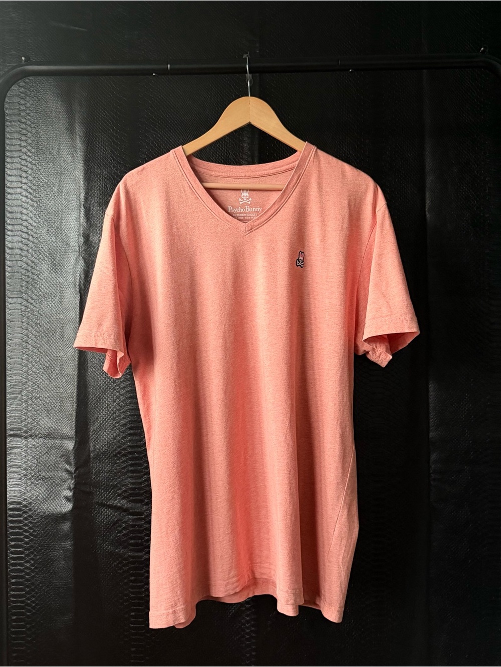 Psycho Bunny V-Neck T-Shirt Size Men’s 7 (XL) 100% Pima Cotton Heather Orange